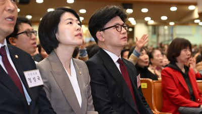 여의도 순복음교회 예배 참석한 한동훈