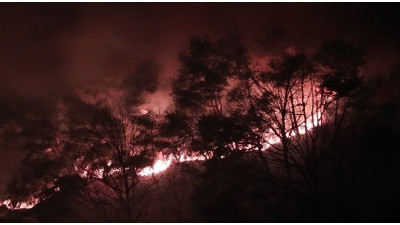 하회마을까지 7km...맹렬히 타오르는 산불