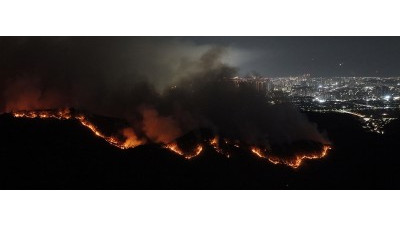 대구 함지산 산불, 강풍 타고 민가 방향 확산