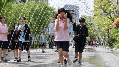  초여름속 광화문광장 분수터널 추억 만들기 