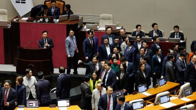 최상목 탄핵안 상정에 항의하는 국민의힘