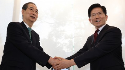 단일화 회동 갖는 한덕수-김문수