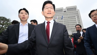 김문수 대선 후보, 대법원 앞 더불어민주당 규탄대회
