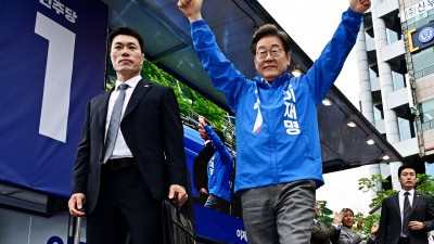 이재명 더불어민주당 대선 후보, 파주시민들에게 인사