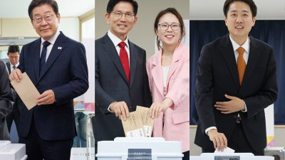 이재명 - 김문수 - 이준석, 대선 사전투표 참여