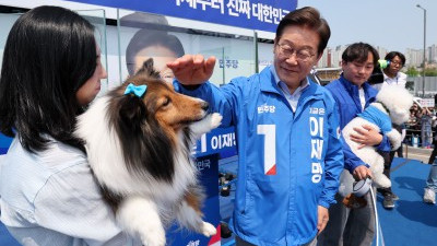 춘천 찾은 이재명 더불어민주당 대선 후보