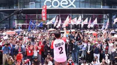김문수 대선 후보, 강남 표심 공략