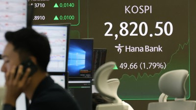 이재명 대통령 취임 이틀째 코스피 2,820 탈환 