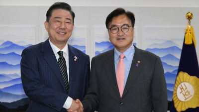 우원식 국회의장 예방한 김병기 직무대행