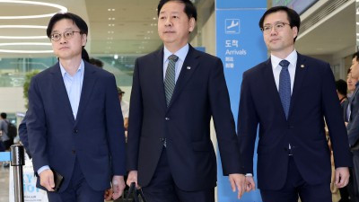 구윤철·김정관·여한구, 한미 관세협상 마치고 귀국