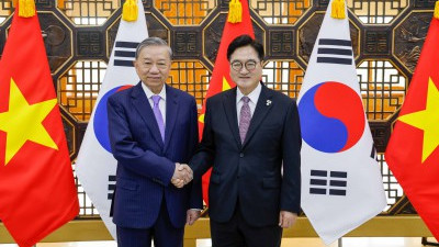 우원식 의장, 또 럼 베트남 당서기장 접견