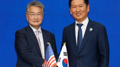 조셉 윤 주한미국대사대리 접견한 정청래 민주당 대표