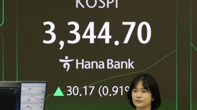 이재명 대통령 취임 100일 코스피 '사상 최고치' 3344.70 터치 