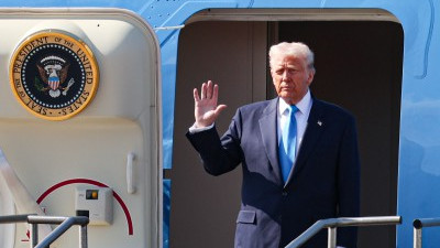 트럼프 미국 대통령, 김해공항 도착