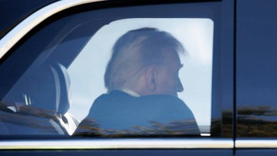 미중 정상회담장 향하는 트럼프 대통령