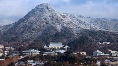 눈 내린 경복궁·청와대·북악산