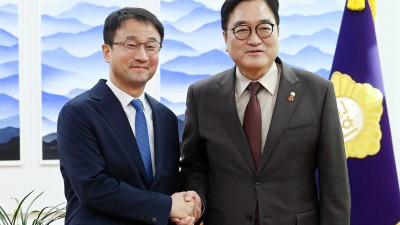 한병도 신임 원내대표, 우원식 국회의장 예방