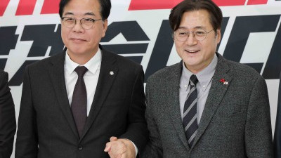 송언석 원내대표 예방하는 홍익표 정무수석