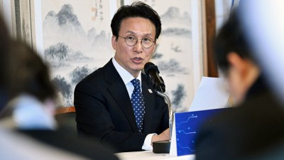  출입기자단 만난 김민석 국무총리 