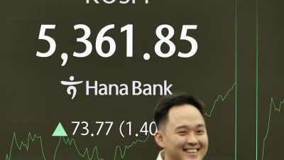 코스피 장중 최고점 돌파 5361.85