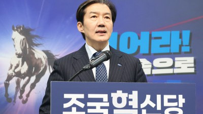 조국 대표, 민주당 합당 관련 기자간담회