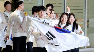 동계 올림픽 선수단 귀국