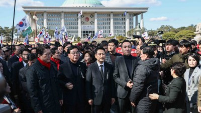 국민의힘 '사법3법 규탄' 도보행진