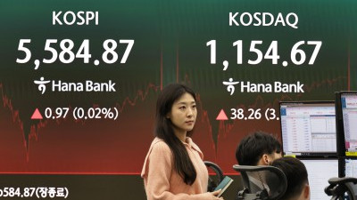 코스피,급 등락속 5580선 유지하며 마감 