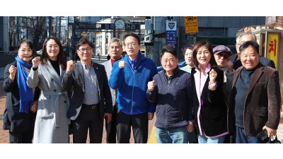 박주민 서울시장 예비후보, 서초 말죽거리시장 방문